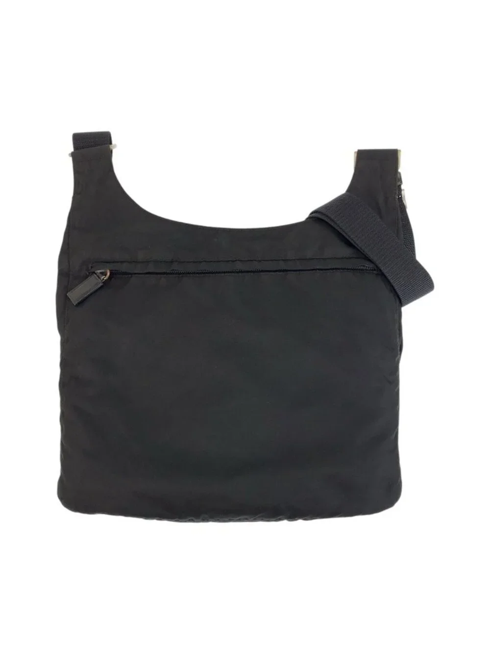 Prada Tessuto Black Silver Nylon Shoulder Bag